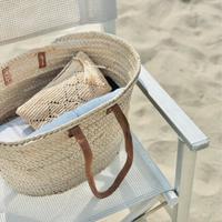 Borsa in paglia con manici in vera pelle NUOVA