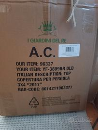 Telo copertura pergola