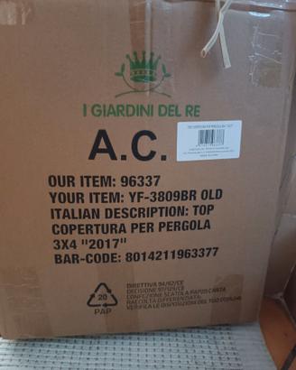 Telo copertura pergola