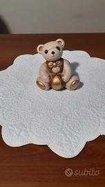 Orsetto THUN Ceramica Dorato Bomboniera Battesimo