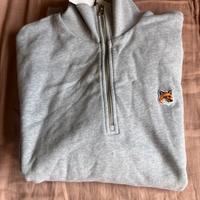 Maison Kitsuné Pullover Grigio con Zip