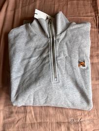 Maison Kitsuné Pullover Grigio con Zip
