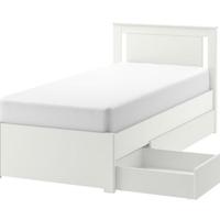 Letto singolo con 2 contenitori, bianco, Ikea