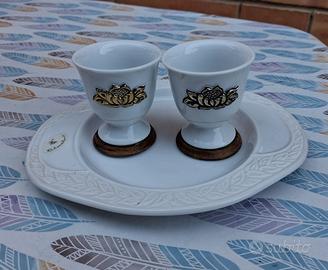 Set tazzine Claraluna con inserti dorati