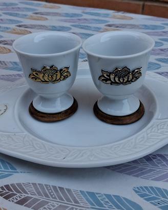Set tazzine Claraluna con inserti dorati
