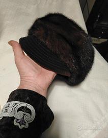 cappello pelliccia Vintage con visiera
