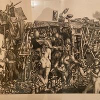 Incisione numerata Rudi Gorog IL MONASTERO NERO