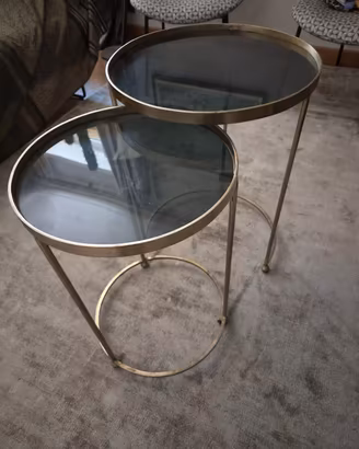 Tavolini salotto Maison du Monde vetro e metallo