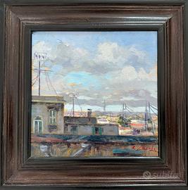 Quadro “Tetti” Olio su tela di Renato Criscuolo