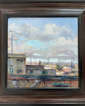 Quadro “Tetti” Olio su tela di Renato Criscuolo