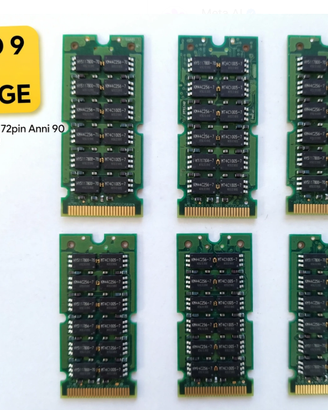 Lotto 9 RAM Vintage 72pin SIMM EDO FPM 4MB