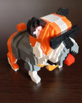 Set costruzioni cane bulldog tipo mattoncini Lego 