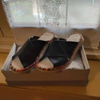 Sandali THE FLEXX in Pelle Nera Bordo Arcobaleno