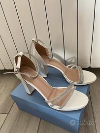 Sandali bianchi n.40 ideali sposa