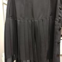 Gonna seta nera a pieghe