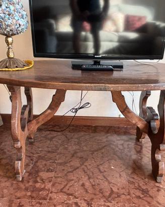 Tavolino porta Tv in legno ovale