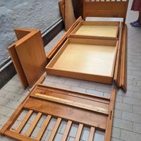 letto singolo artigianale in legno massello
