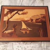 Quadro ligneo intarsio sorrentino vintage