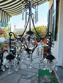 Lampadario a gocce vintage