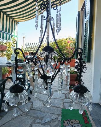 Lampadario a gocce vintage