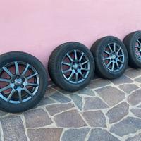 4x CERCHI RIAL 15" TITANIO GOMMATI HANKOOK M+S