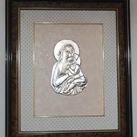 quadro testata letto in radica e argento