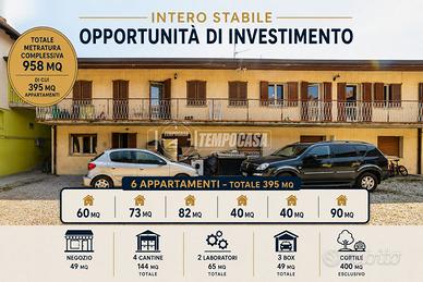 INTERA CASCINA CON 6 APPARTAMENTI, NEGOZIO, LABORA