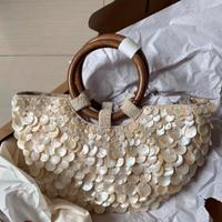 Borsa a mano conchiglia Borsa da donna Bianco