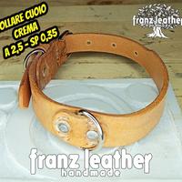 Collare per Cani Cuoio Crema