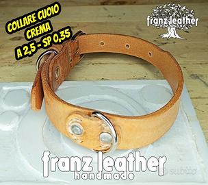 Collare per Cani Cuoio Crema