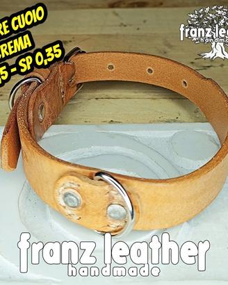 Collare per Cani Cuoio Crema