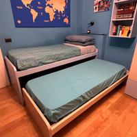 Letto singolo con secondo letto estraibile