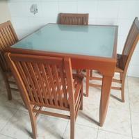 TAVOLO  ALLUNGABILE CALLIGARIS E 4 SEDIE CILIEGIO