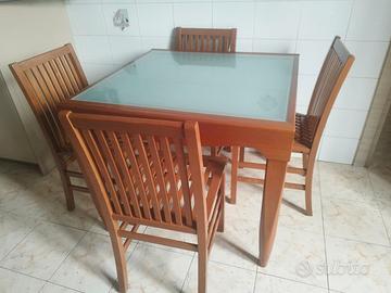 TAVOLO  ALLUNGABILE CALLIGARIS E 4 SEDIE CILIEGIO