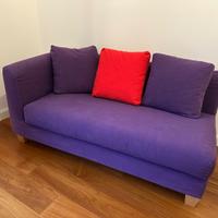 Divano letto “Campeggi” - Viola con 3 cuscini