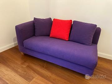 Divano letto “Campeggi” - Viola con 3 cuscini