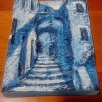 Bassorilievo in terracotta patinata 