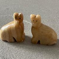 Coppia di gattini in onice beige