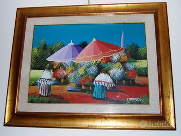 Quadro olio su tela Tatari 50x70  con cornice