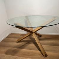 tavolo tondo di vetro