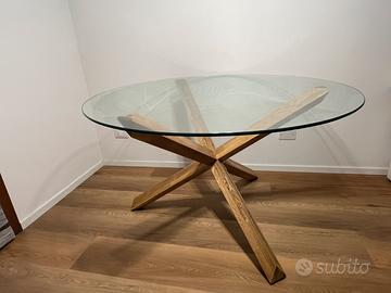 tavolo tondo di vetro