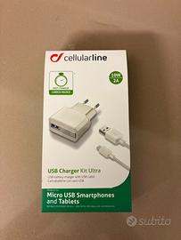 Caricabatterie con cavo USB kit ultra cellularline