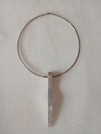 Collana argento con pendente rigido 
