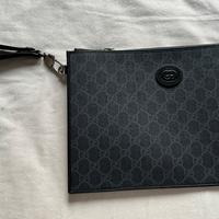 Pochette Pouch GG GUCCI Pelle Supreme Nero