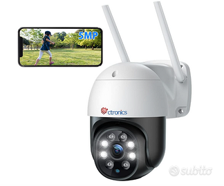 5MP Telecamera Wi-Fi Esterno, 2,4Ghz/5Ghz
