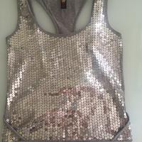 Canotta grigia paillettes