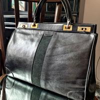 Borsa nera in pelle vintage