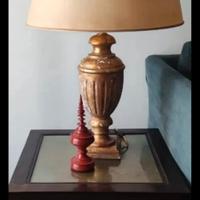 lampada classico stile legno dorato