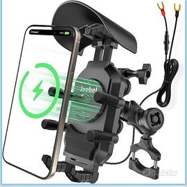 Supporto smartphone Moto con ricarica wireless