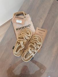 Scarpe Sandalo da donna in corda, Beige NUOVI